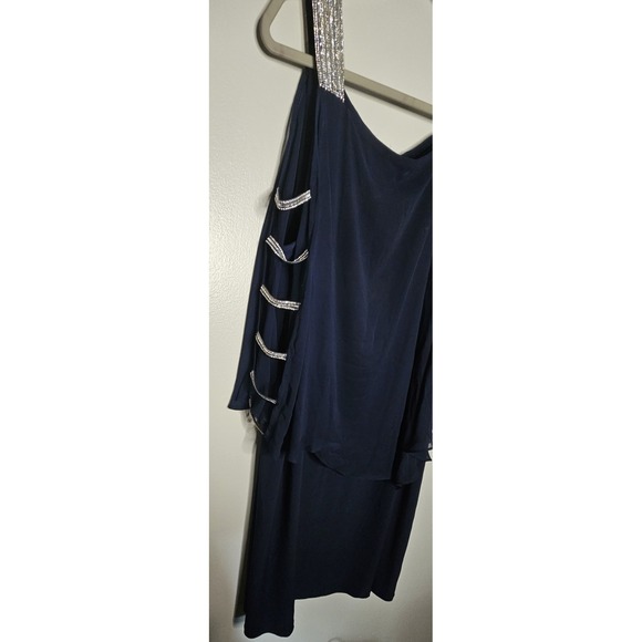 MSK 3/4 Sleeve Cold-Shoulder Rhinestone Embellished Sheath Dress Size 3X NWT - Picture 3 of 10